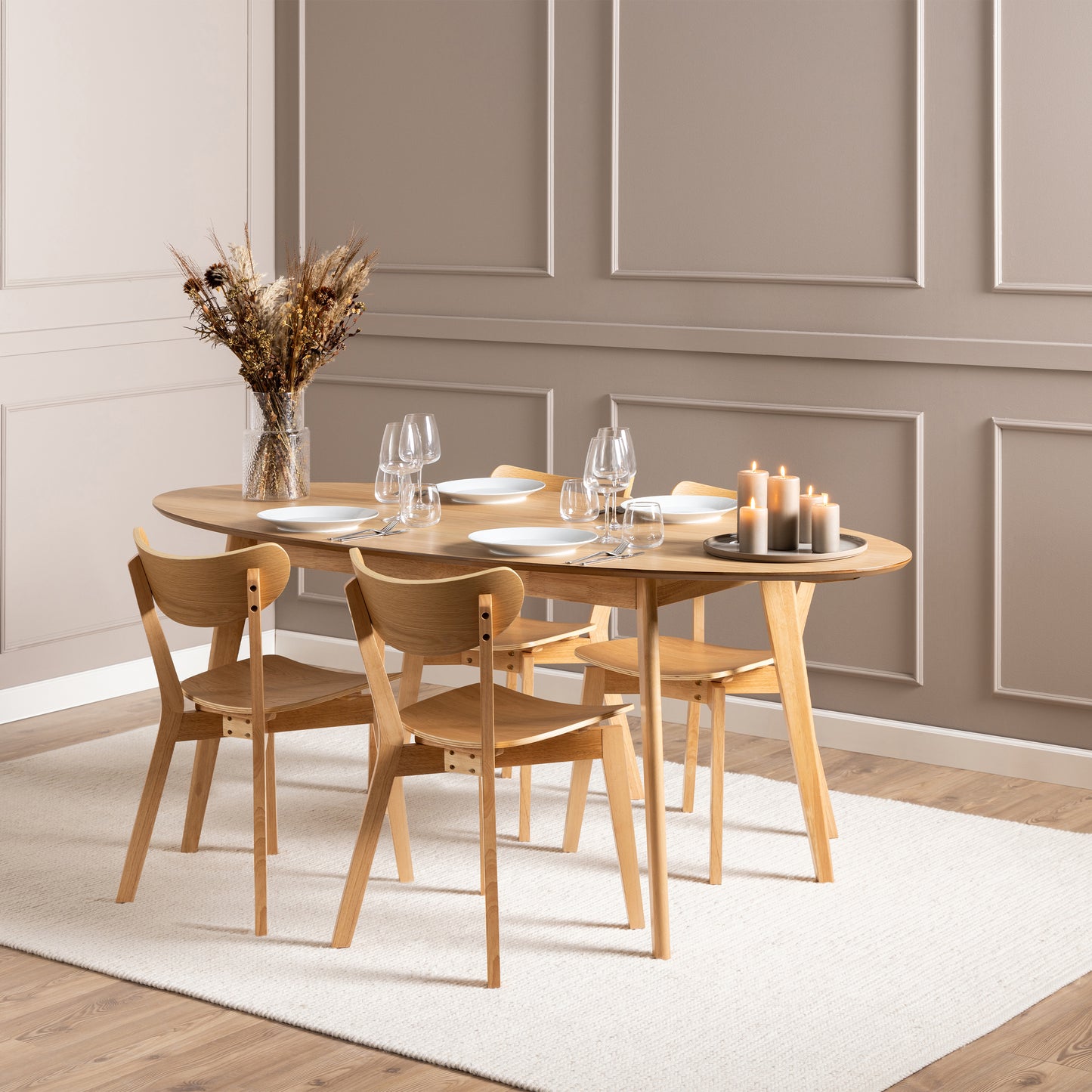 Orion Dining Chairs in Oak Set of 2