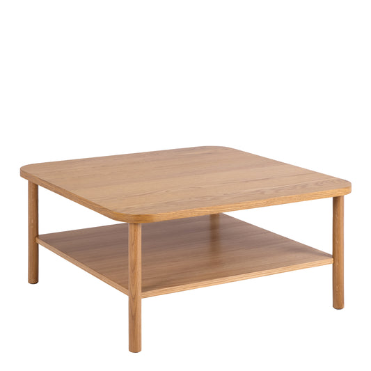 Wooden coffee table with a shelf 