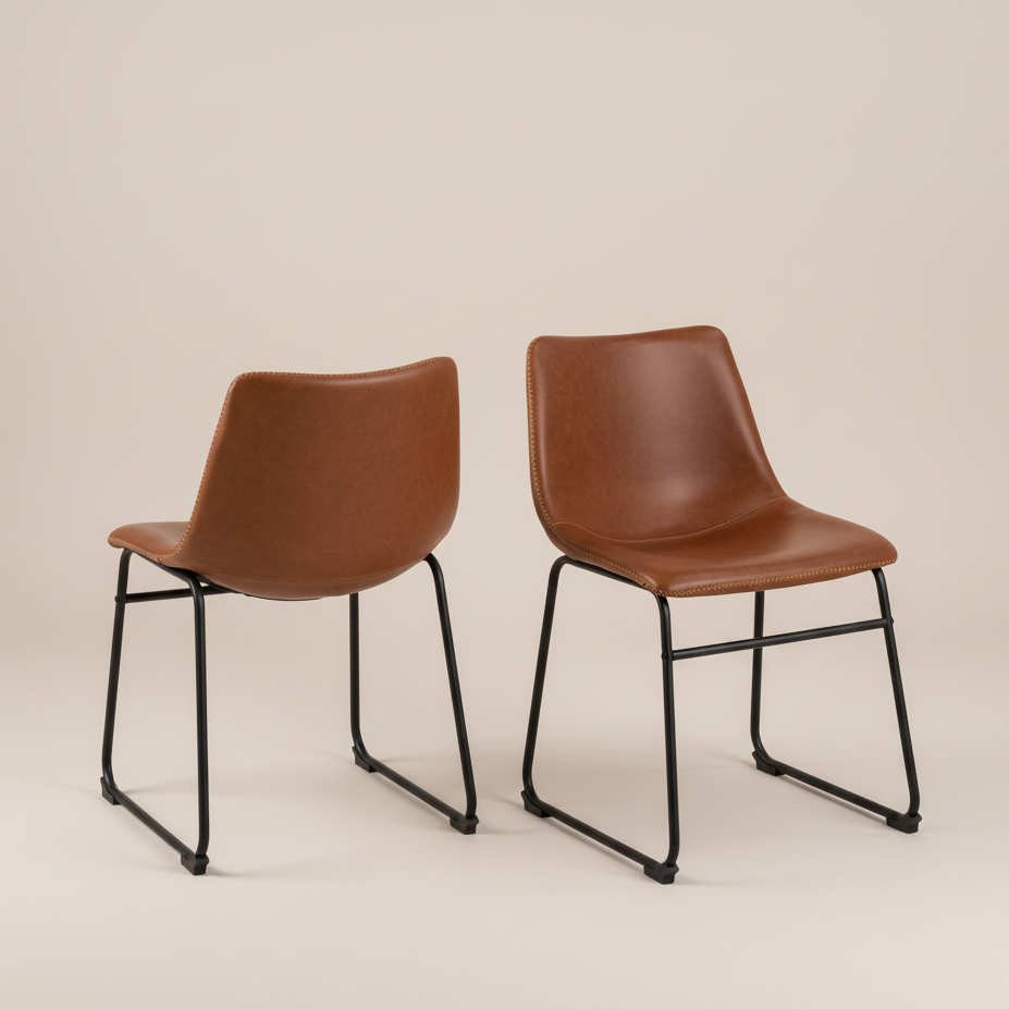 Oregon Dining Chair In Brown Set of 2