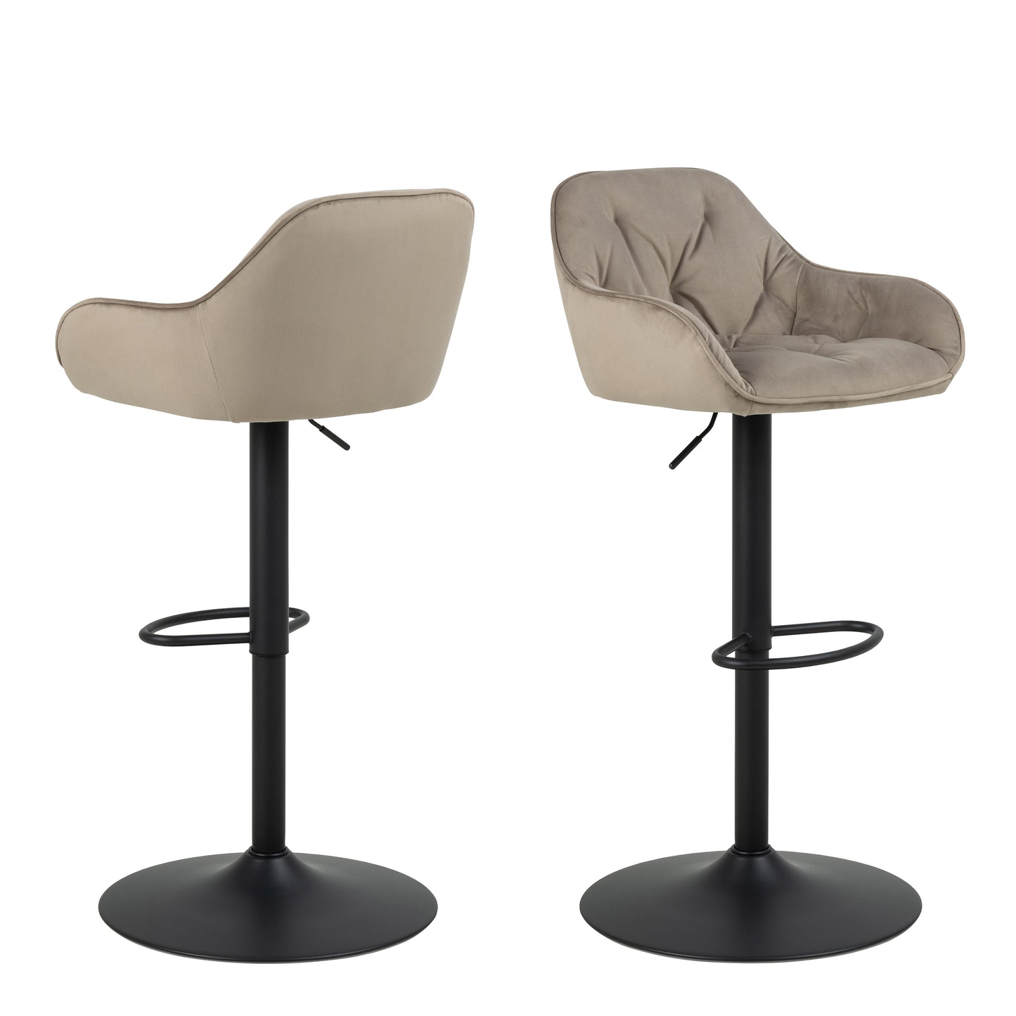 Brooklyn Bar Stool in Beige Velvet Set of 2