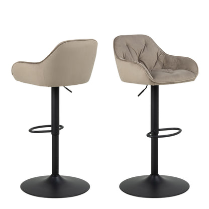 Brooklyn Bar Stool in Beige Velvet Set of 2
