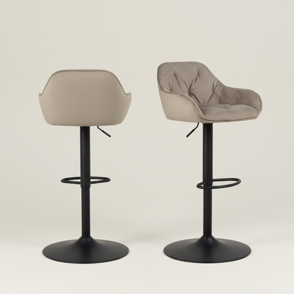 Brooklyn Bar Stool in Beige Velvet Set of 2