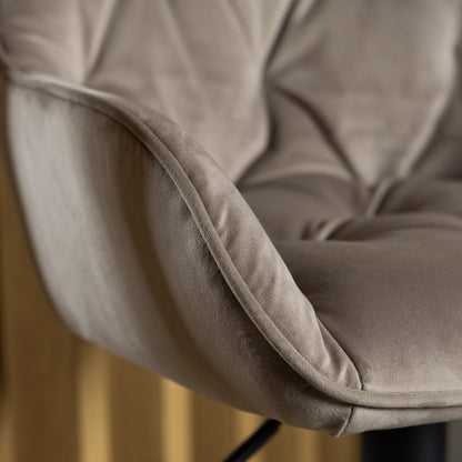 Brooklyn Bar Stool in Beige Velvet Set of 2