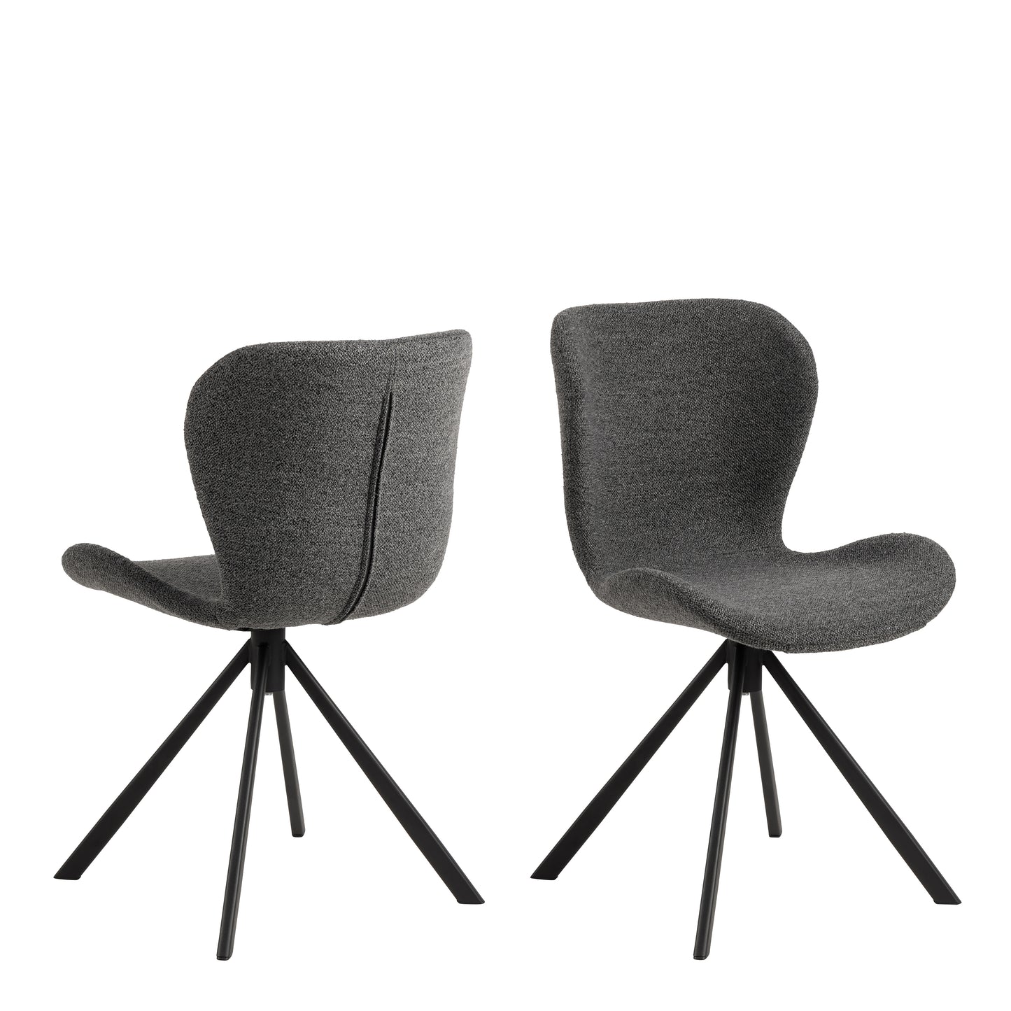Batilda Swivel Dining Chairs in Grey Set of 2