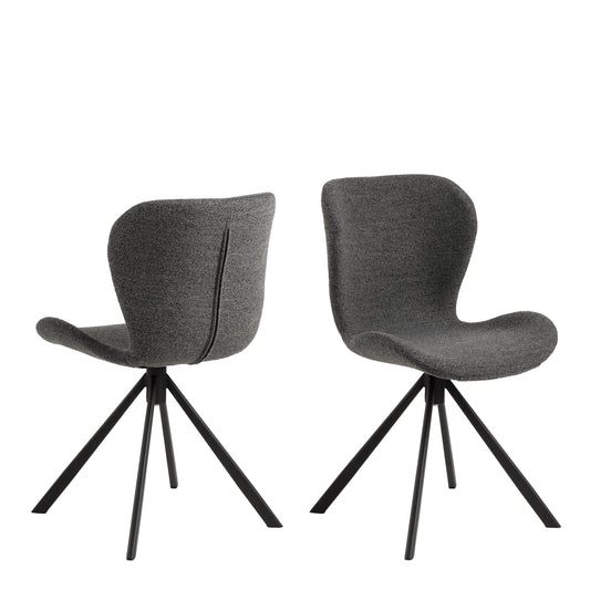 Batilda Swivel Dining Chairs in Grey Set of 2