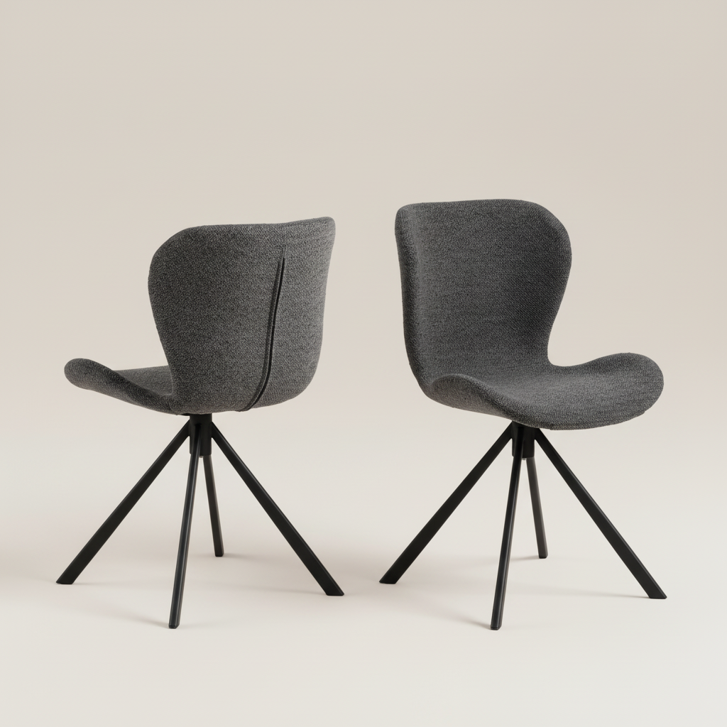 Batilda Swivel Dining Chairs in Grey Set of 2