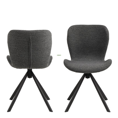 Batilda Swivel Dining Chairs in Grey Set of 2