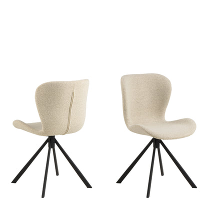 Batilda Swivel Dining Chairs in Cream Set of 2