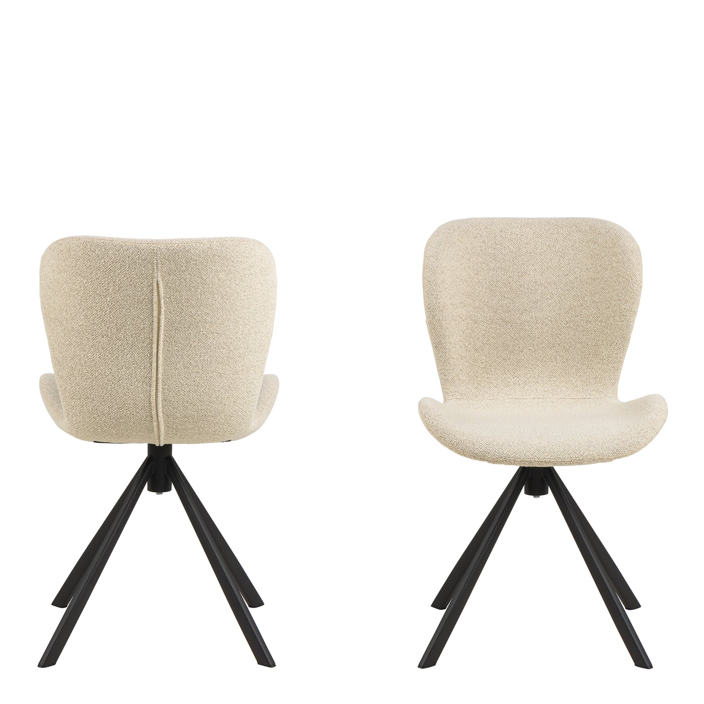 Batilda Swivel Dining Chairs in Cream Set of 2