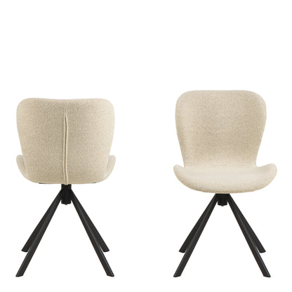 Batilda Swivel Dining Chairs in Cream Set of 2