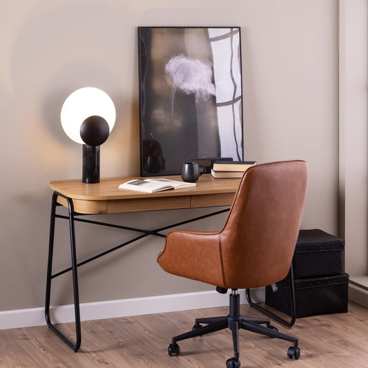 Blueton Desk with 2 Drawers in Black and Oak