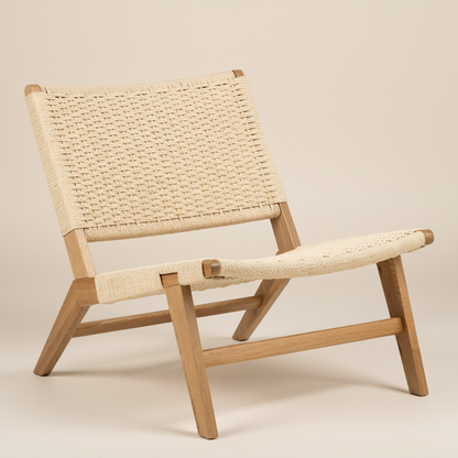 Kastor Lounge Chair in Off White and Oak