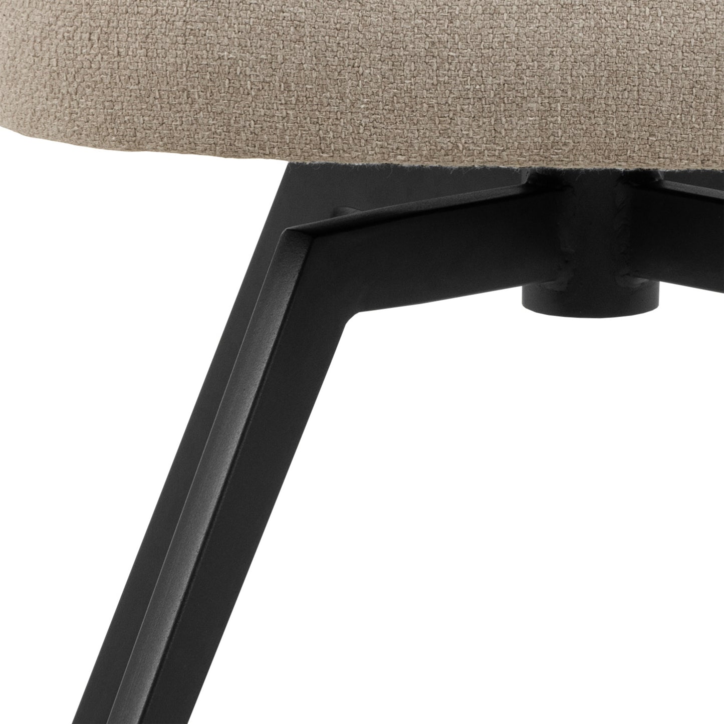 Round Dining Set – Soli Oak & Black Dining Table with 4 Beige Darlene Swivel Chairs