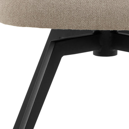 Round Dining Set – Soli Oak & Black Dining Table with 4 Beige Darlene Swivel Chairs