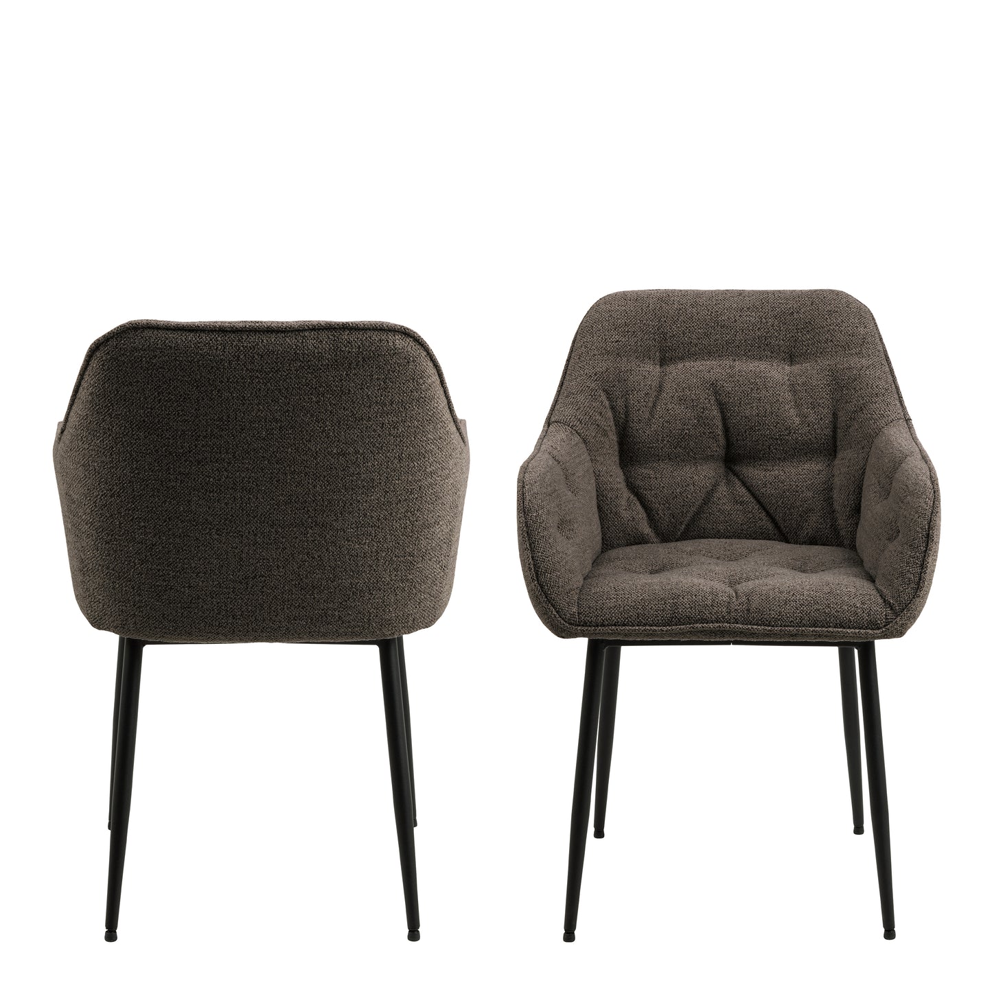 Hearth Dining Chair with Armrest in Taupe Set of 2