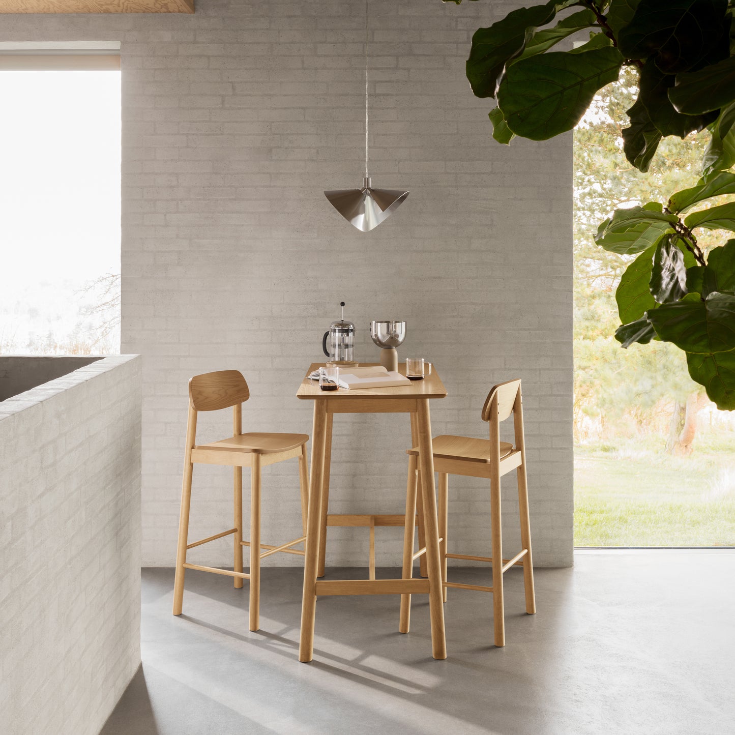 Barlow Bar Table Set in Matt Oak