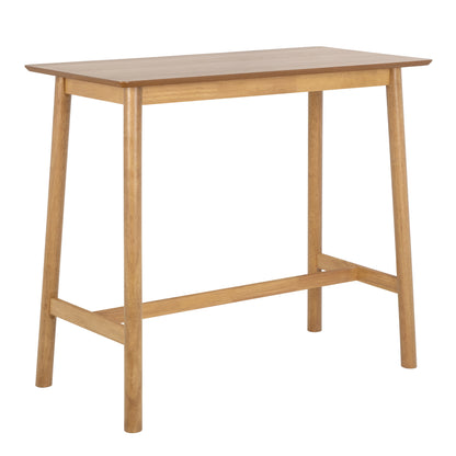 Barlow Bar Table Set in Matt Oak Includes 2 Barlow Stool Without Back