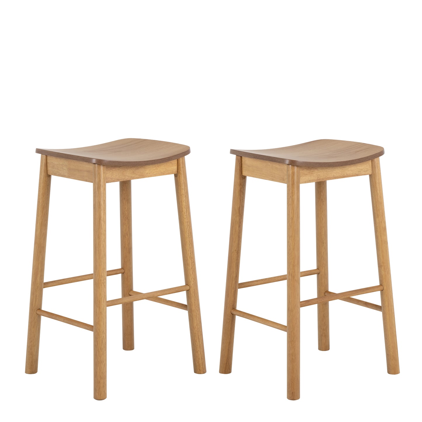 Barlow Bar Table Set in Matt Oak Includes 2 Barlow Stool Without Back