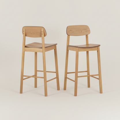 Barlow Bar Stool in Matt Oak Set of 2