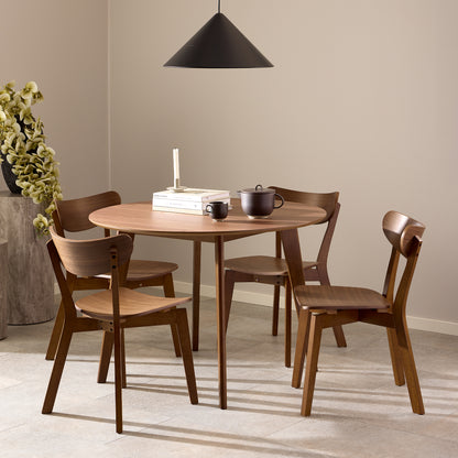 Orion Dining Table Set For 4 in Walnut, Ø 105 cm