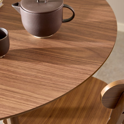 Orion Dining Table Set For 4 in Walnut, Ø 105 cm