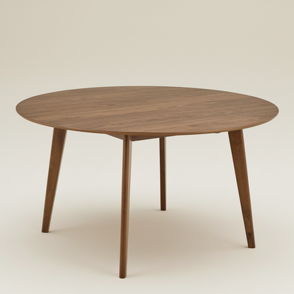 Orion Round Dining Table in Walnut 140cm