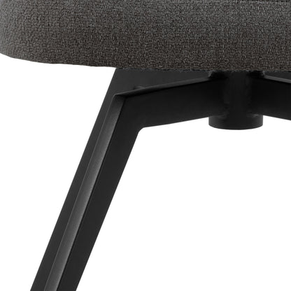 Darlene Dining Chair with Armrest and Swivel Function in Grey