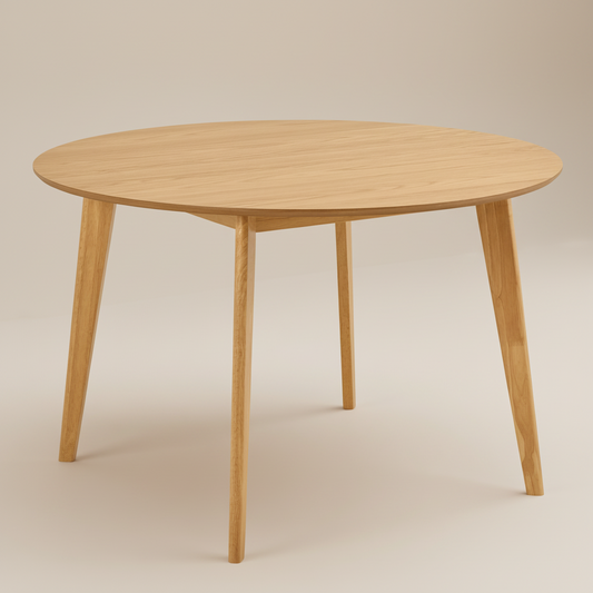 Orion Round Dining Table in Matt Oak 120cm