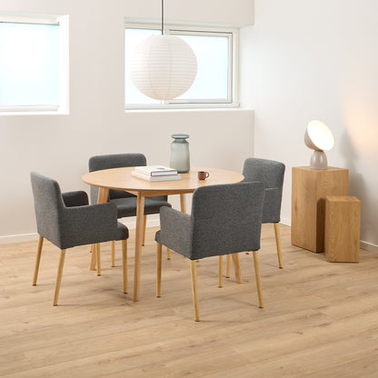 Orion Round Dining Table in Matt Oak 120cm