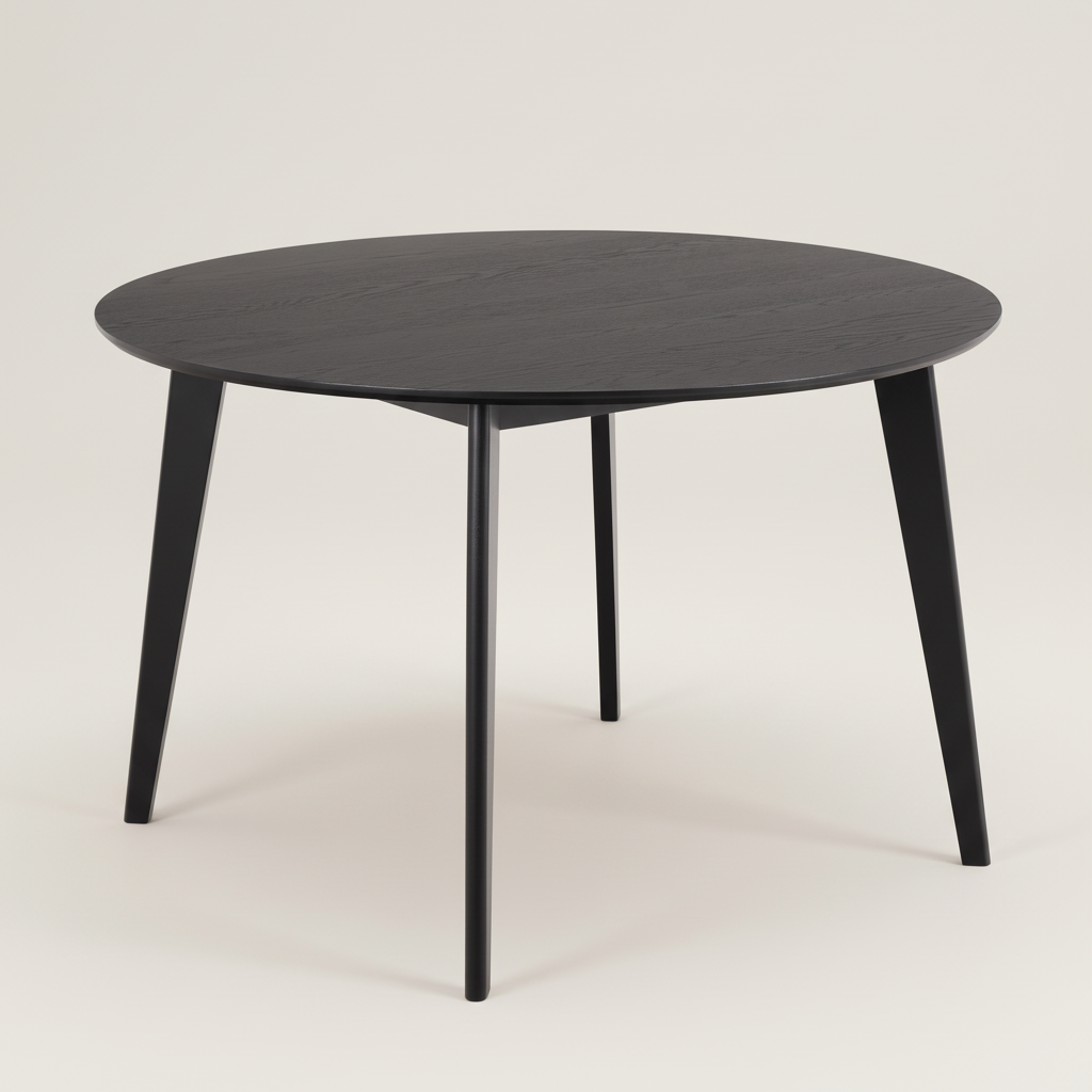 Orion Round Dining Table in Matt Black 120cm