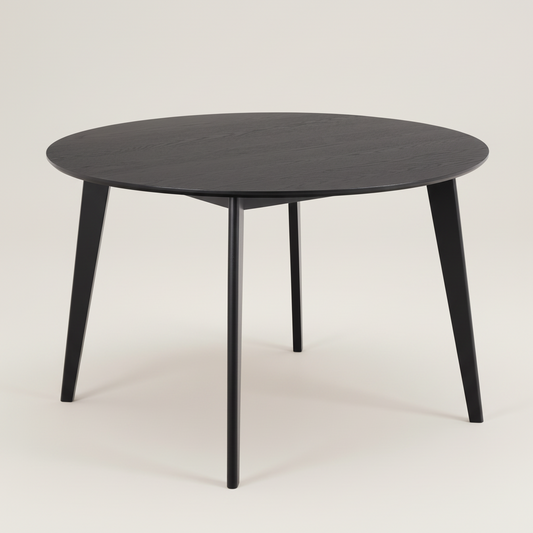 Orion Round Dining Table in Matt Black 120cm