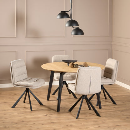 Dean Beige Swivel Dining Chair Set of 2