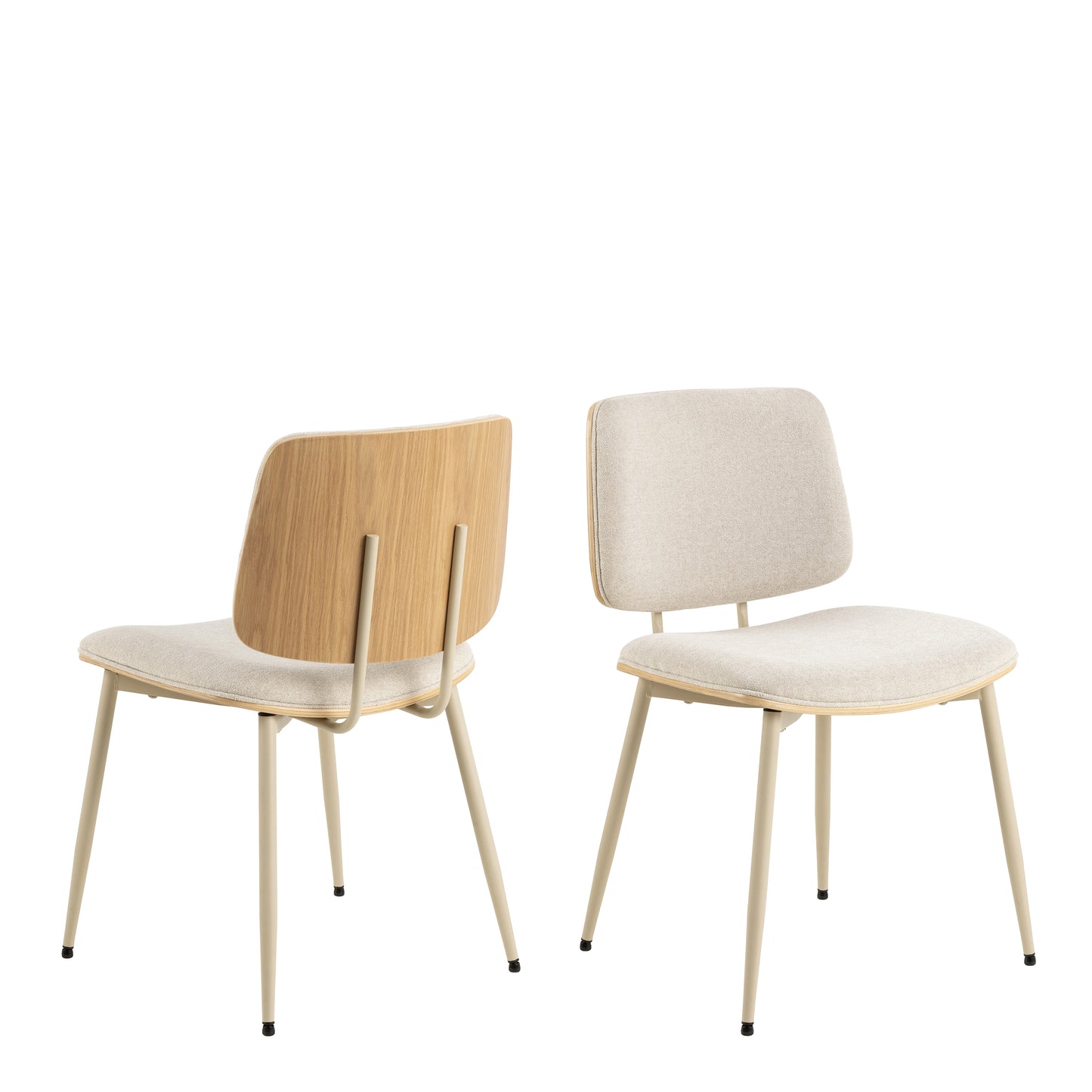 Linden Dining Chair in Beige Fabric Set of 2
