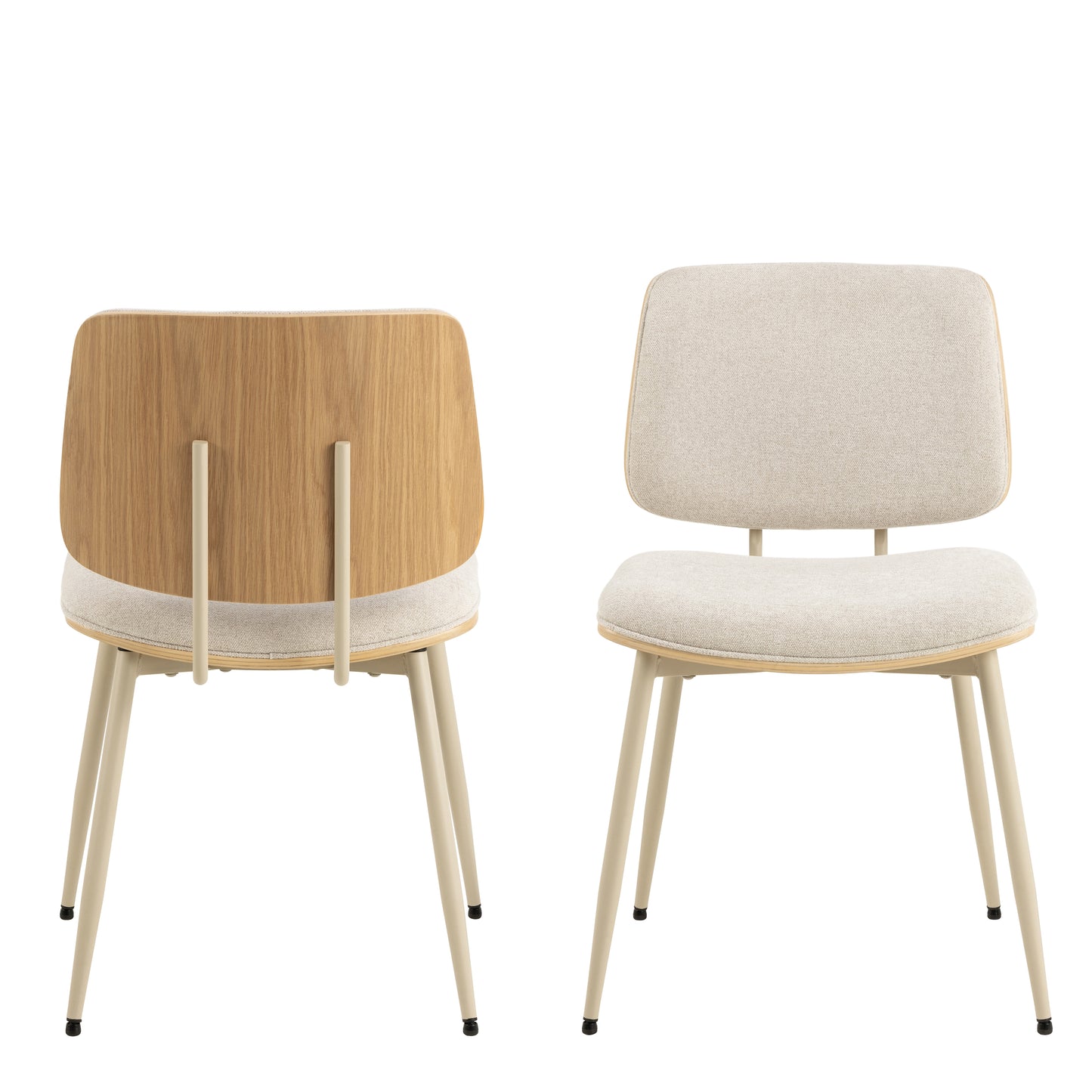 Linden Dining Chair in Beige Fabric Set of 2