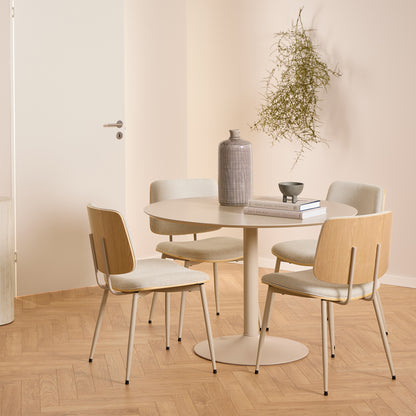 Linden Dining Chair in Beige Fabric Set of 2