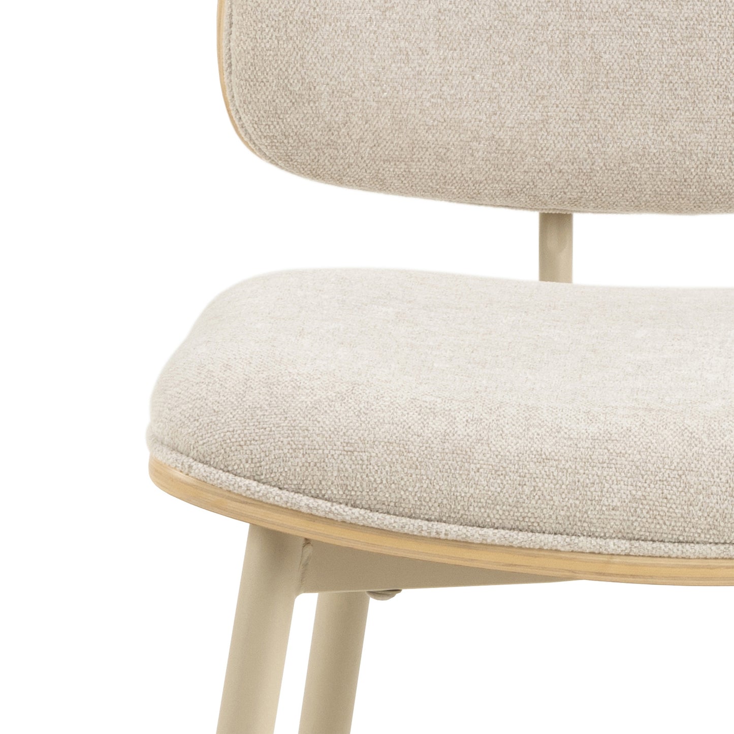 Linden Dining Chair in Beige Fabric Set of 2