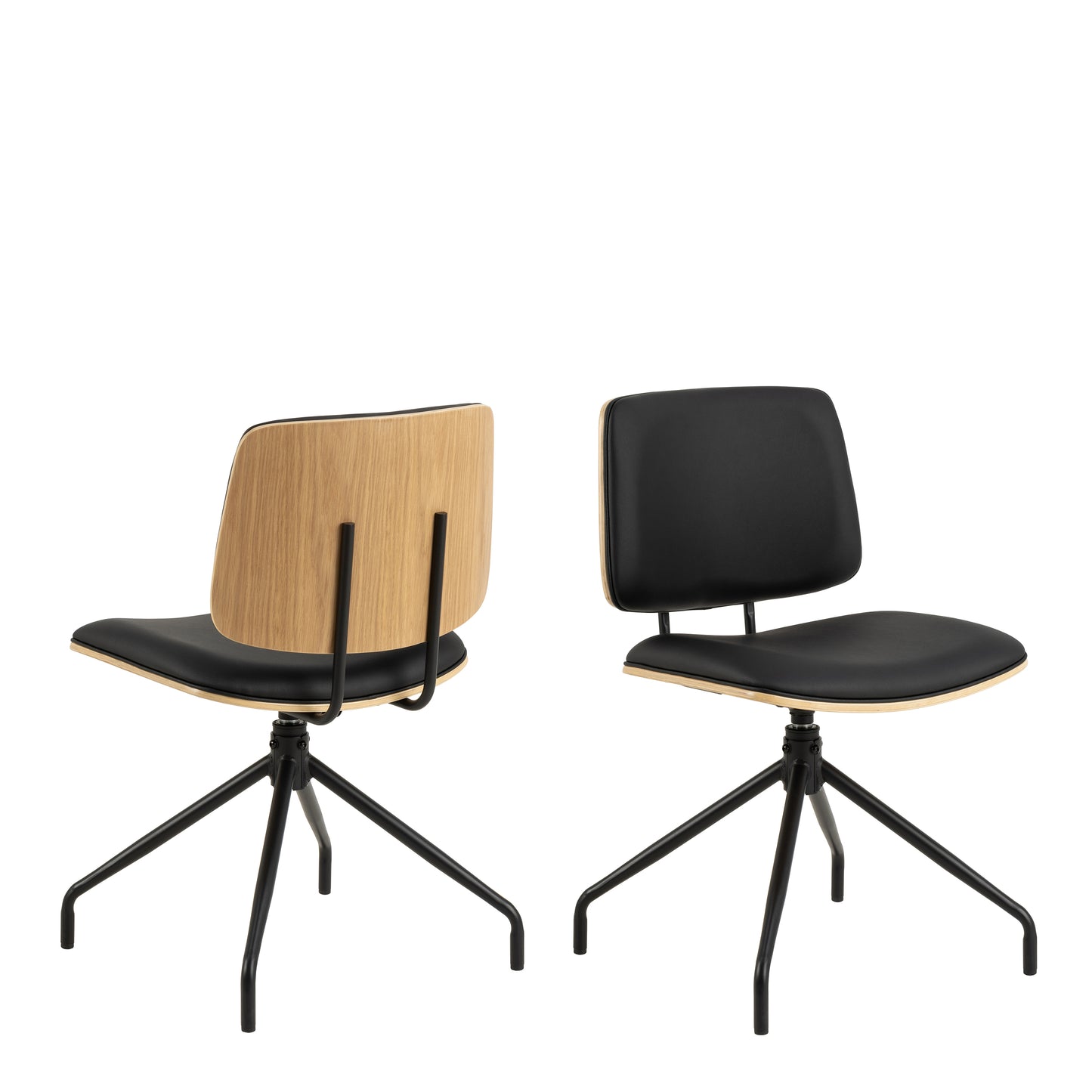 Owen Swivel Dining Chairs modern chairs with wooden and black seats 