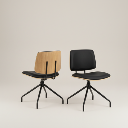Linden Swivel Dining Chairs in Matt Black Set of 2