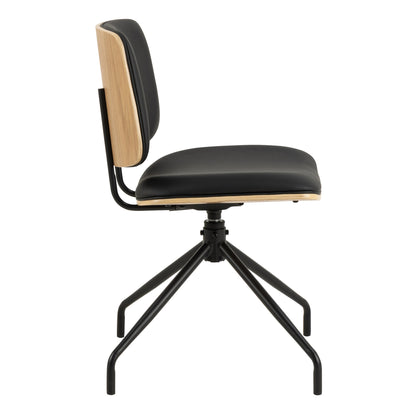 Linden Swivel Dining Chairs in Matt Black Set of 2