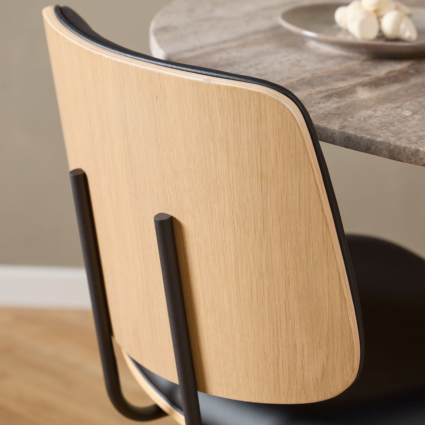 Linden Swivel Dining Chairs in Matt Black Set of 2