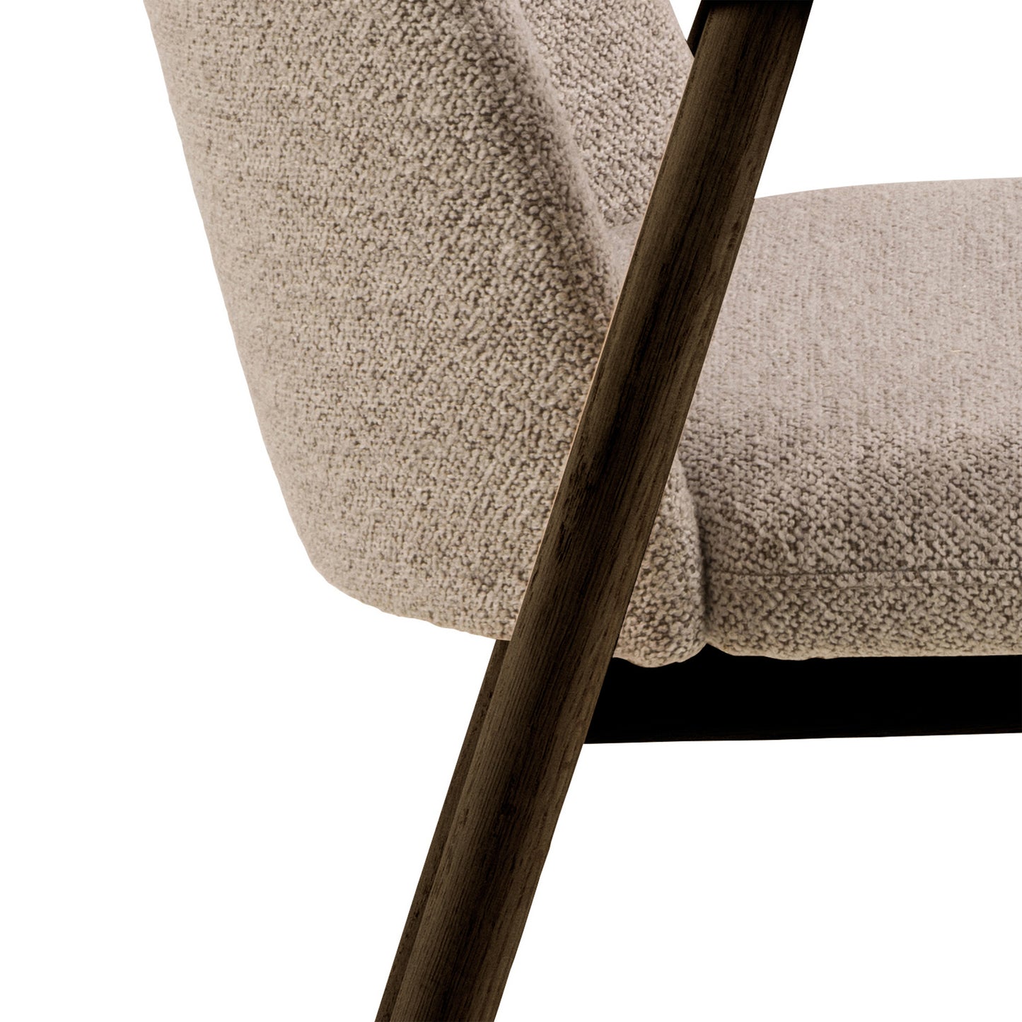 Elm Dining Chairs With Armrest in Beige Fabric Set of 2