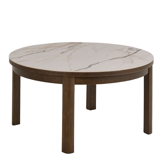 Southampton Round Coffee Table with Cream Ceramic Top 90x45cm