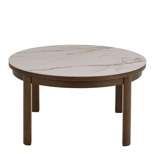 Southampton Round Coffee Table with Cream Ceramic Top 90x45cm
