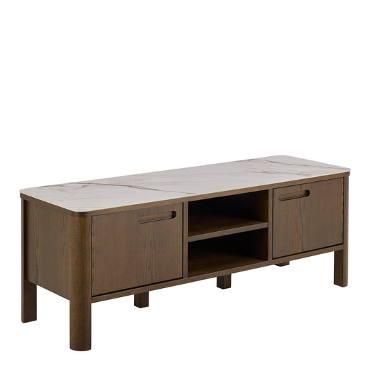 Southampton TV Unit 2 Doors 1 Shelf with Ceramic Cream Top