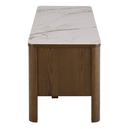 Southampton TV Unit 2 Doors 1 Shelf with Ceramic Cream Top