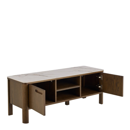 Southampton TV Unit 2 Doors 1 Shelf with Ceramic Cream Top