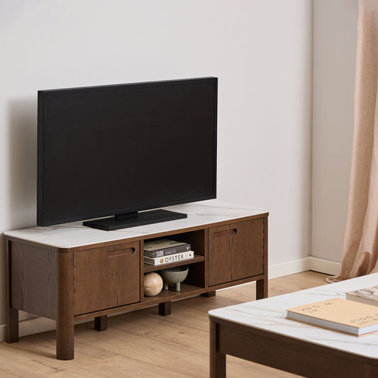 Southampton TV Unit 2 Doors 1 Shelf with Ceramic Cream Top