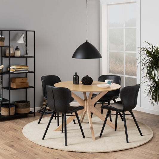 I_Duncan Round Dining Table in White Oak 105x75cm