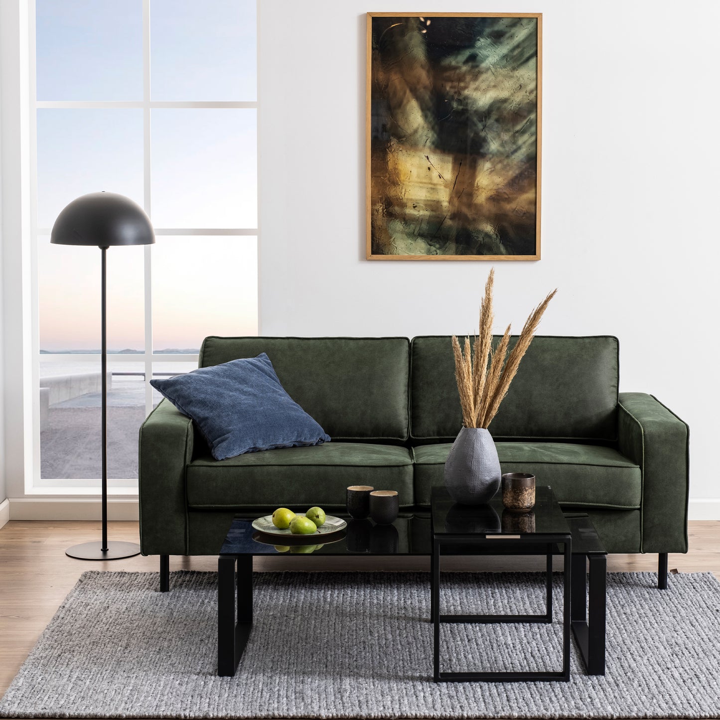 Element Coffee Table Set with Smoked Glass Top