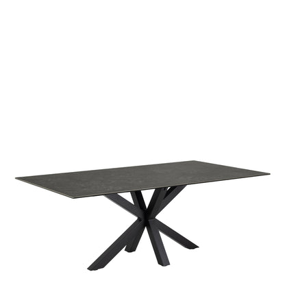 Heaven Dining Table with Ceramic Black Top 200x75.5cm